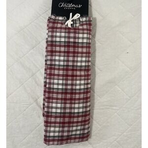 The Christmas Shoppe  Plaid Tree‎ Skirt Reversible 48" Red Black White